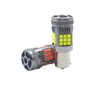 YUGRUPJG 100 pezzi 1156 1157 7440 7443 Bau15s 36SMD 3030 Canbus LED Indicatore di direzione Lampada anti-stroboscopio Auto Retromarcia con ventola Lampadina freno posteriore(Red,1156 BAU15S PY21W)