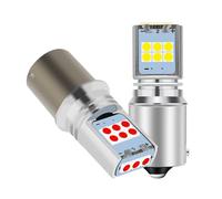 YUGRUPJG 2 lampadine LED P21W 1156 BA15S, luci di stop for auto, indicatori di direzione, luci di retromarcia automatiche, rosso, bianco, giallo, 12 V(1156 BA15S White)