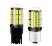 YUGRUPJG 2 pezzi 1156 BA15S P21W PY21W BAU15S T20 W21W WY21W 144SMD Lampadine a LED senza iperflash Indicatori di direzione for auto Lampada Canbus Luce di retromarcia automatica(1156 BA15S Yellow)