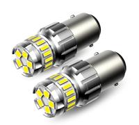 YUGRUPJG 2 pezzi P21/5W BAY15D 1157 LED Canbus Nessun errore 1200LM 6500K Bianco DRL Luce di parcheggio for auto Lampadina di retromarcia Luce di marcia diurna 12V