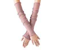 YUGSHNKFC 1 Reair Donne Maniche A Braccio Sottile Per La Pelle Che Protegge Le Maniche Elastiche Guidando Oltre Per Le Maglie Senza Dita Attività All'aperto Guanti