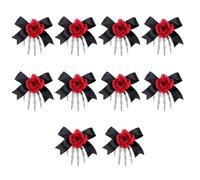 YUGSHNKFC 10Pcs Cranio Mano Osso Tornante per Halloween Party Plastica e Poliestere Decorazione Clip di Capelli Rosa Bowknot Dei Monili Dei Capelli