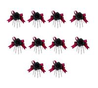 YUGSHNKFC 10Pcs Cranio Mano Osso Tornante per Halloween Party Plastica e Poliestere Decorazione Clip di Capelli Rosa Bowknot Dei Monili Dei Capelli