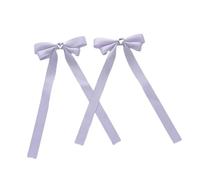 YUGSHNKFC 2 fermagli per capelli per ragazze calde con nastro lungo a forma di fiocco, fermagli per capelli a coda di cavallo, per ragazze e ragazze