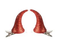 YUGSHNKFC 2 fermagli per capelli piccoli con fiocco per capelli per Halloween, corno del diavolo, forcine per capelli per donne, ragazze e bambini
