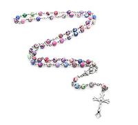 YUGSHNKFC 6mm Rotondo Perline di Ceramica Rosario Collana Per Ciondolo Collane Cattoliche Gioielli Religiosi Donne Fascino Regali, Argilla polimerica