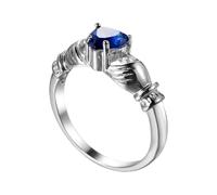 YUGSHNKFC Anelli a cuore Anelli comodi da indossare tutti i giorni Incontri Adatto per gli appassionati di moda alla ricerca di stili distintivi Accessori da donna, Blue, come descritto, come
