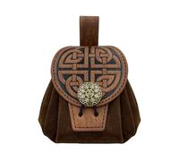 YUGSHNKFC Borsa a cubo in pelle PU per adulti medievale in rilievo portamonete laterale vecchio stile cintura Cosplay moneta piccola cintura in pelle PU vita vecchi stili cintura cubo medievale
