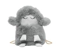 YUGSHNKFC Borsa a tracolla alla moda catena pecora versatile peluche per ragazza donna borse cellulare alla moda borsa a tracolla, grigio, One Size