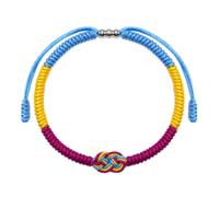 YUGSHNKFC Braccialetto multiuso intrecciato a mano in corda di cotone con nodo quadruplo accessorio versatile per tutte le età uso quotidiano, Cordoncino, come descritto