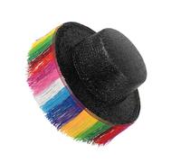 YUGSHNKFC Cappelli accattivanti con frangia color arcobaleno carnevale festa di ruolo Sunproof cappello Fedora a tesa larga