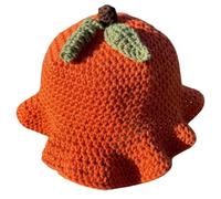 YUGSHNKFC Cappello a secchiello di zucca all'uncinetto per Halloween all'uncinetto zucca pescatore per adulti adolescenti cappelli a maglia floppy delicati sulla pelle per le donne autunno per le