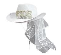 YUGSHNKFC Cappello bianco brillante da sposa da donna con lettera da sposa occidentale per servizi fotografici