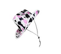 YUGSHNKFC Cappello da cowgirl con stampa mucca popolare con coulisse regolabile ideale per feste a tema, eventi di ruolo, copricapo per giochi di ruolo per eventi a tema