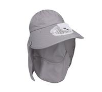 YUGSHNKFC Cappello da pescatore con ventola di raffreddamento, ricaricabile tramite USB, con copertura staccabile per il viso e il collo, tesa grande, per escursionismo, campeggio, essenziale per