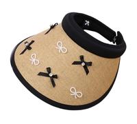 YUGSHNKFC Cappello da sole portatile a tesa larga pieghevole per donna cappello a prova di sole cappello vuoto cappello da campeggio con decalcomanie fiocco