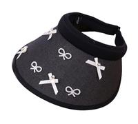 YUGSHNKFC Cappello da sole portatile a tesa larga pieghevole per donna cappello a prova di sole cappello vuoto cappello da campeggio con decalcomanie fiocco