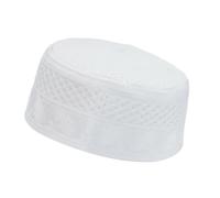 YUGSHNKFC Cappello musulmano arabo da uomo in fibra acrilica Kufi copricapo bianco islamista turbante piatto per eventi religiosi raccolta preghiera cappello, Multicolore, A