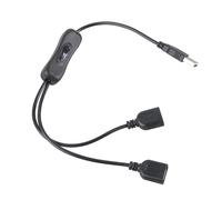 YUGSHNKFC Cavo di ricarica a doppia uscita USB con commutatore per uso domestico e ufficio lunghezze flessibili Alimentazione ad alta velocità Cavo di ricarica commutabile USB