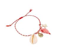 YUGSHNKFC Ceramico Shell Fish Charm Regolabile Bracciale In Corda Intrecciata Portatile Gioielli A Tema Oceanics Regalo Per Le Donne Corda Perle In Ceramica