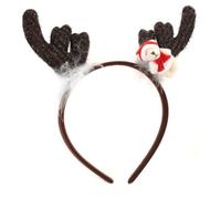 YUGSHNKFC Cerchietto natalizio in peluche con renna con orso, spettacoli teatrali, accessori per capelli, forniture per feste