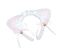 YUGSHNKFC Cerchietto per capelli da donna con orecchie pelose con papillon in peluche fascia per capelli da cameriera accessori per costume copricapo in maschera
