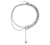 YUGSHNKFC Collana A Catena Multi -strato Tono D'argento Con Cochain A Forma Sospensione Forma Cuore Per Le Donne Gioielli Per Donne