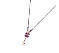 YUGSHNKFC Collana con ciondolo a forma di foglia a forma di cuore artistico che simboleggia piacere positività alla moda catena a strati accessorio rame elegante stratificazione gioielli colorati