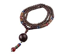 YUGSHNKFC Collana con perline in legno fatta a mano, collana lunga e delicata unisex, plastica/resina
