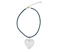 YUGSHNKFC Collana da donna con ciondolo a forma di cuore, collana girocollo regolabile per clavicola, accessorio per lei, filo di cera acrilico