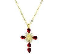 YUGSHNKFC Collana girocollo regolabile a forma di crocifisso, unisex, per credenti fedeli, Rame