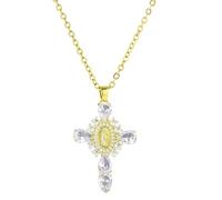 YUGSHNKFC Collana girocollo regolabile a forma di crocifisso, unisex, per credenti fedeli, Rame