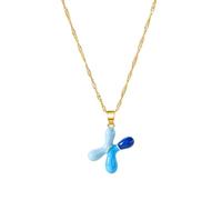 YUGSHNKFC Collana in lega con lettera colorata personalizzata, catena regolabile, da indossare tutti i giorni, con ciondolo a forma di lettera per le donne