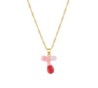 YUGSHNKFC Collana in lega con lettera colorata personalizzata, catena regolabile, da indossare tutti i giorni, con ciondolo a forma di lettera per le donne, Metallo