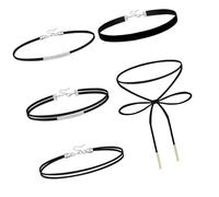 YUGSHNKFC Collana in tessuto a doppio strato con design traspirante per un comfort tutto il giorno e alla moda impilabile nero due pezzi collana set, Misura unica, come descritto, come descritto