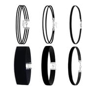 YUGSHNKFC Collana in tessuto a doppio strato con design traspirante per un comfort tutto il giorno e alla moda impilabile nero due pezzi collana set, Misura unica, come descritto, come descritto