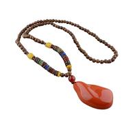 YUGSHNKFC Collana lunga con perline di legno Bodhi, ideale per regalare ad un amico o come amuleto individuale per la buona fortuna, Misura unica, come descritto, come descritto