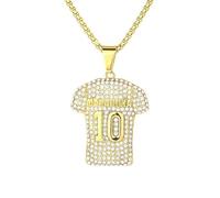 YUGSHNKFC Collana multifunzione con ciondolo a forma di calcio con un tocco di eleganza, adatta per giovani adulti in cerca di individualità, No. 10 jersey 2, Metallo