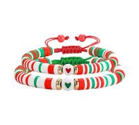 YUGSHNKFC Confezione da 2 braccialetti dell'amicizia elastici intrecciati per donne in argilla morbida gioielli braccialetti regolabili accessori elastici amicizia, Misura unica, come descritto
