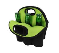 YUGSHNKFC Confezione da 6 bottiglie di birra isolate per bottiglie di birra da 330 ml con manico, Verde, Borsa a tracolla
