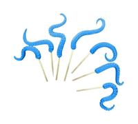 YUGSHNKFC Confezione da 7 paletti a forma di tentacolo di polpi blu in resina, creature marine, decorazioni per interni ed esterni, pali da giardino unici a forma di polpo