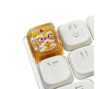 YUGSHNKFC Copritasto Unico in Resina Traslucida Fatto A Mano con Dettaglio Tradizionale della Danza del Drago per Tastiere Meccaniche Retroilluminate