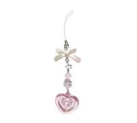 YUGSHNKFC Delicato fiocco cuore portachiavi accessorio fatto a mano telefono appeso gioielli fascino elegante ciondolo cuore portachiavi ornamento carino portachiavi per ragazze e amanti della moda