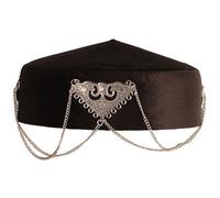 YUGSHNKFC Elegante cappello tribale kazako con cuciture fini e nappe, ideale per celebrazioni e feste a tema, spettacoli teatrali, cappello tradizionale kazako