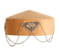 YUGSHNKFC Elegante cappello tribale kazako con cuciture fini e nappe, ideale per celebrazioni e feste a tema, spettacoli teatrali, cappello tradizionale kazako