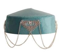 YUGSHNKFC Elegante cappello tribale kazako con cuciture fini e nappe, ideale per celebrazioni e feste a tema, spettacoli teatrali, cappello tradizionale kazako