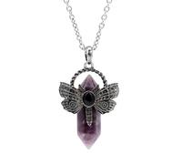 YUGSHNKFC Elegante collana con ciondolo esagonale con cristalli e libellule per donne alla moda cercano un'estetica naturale con cristalli, Misura unica, come descritto, come descritto