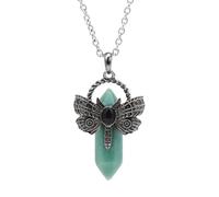 YUGSHNKFC Elegante collana con ciondolo esagonale con cristalli e libellule per donne alla moda cercano un'estetica naturale con cristalli, Misura unica, come descritto, come descritto