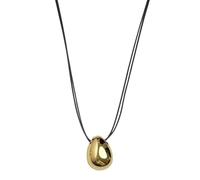 YUGSHNKFC Elegante collana con design a goccia, design contemporaneo, collana con doppio filo di cera e catena clavicola, Metallo