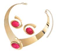 YUGSHNKFC Elegante Collana Geometrica E Orecchini Abbinati Accessori Per I Gioielli Fatti A Mano Geometrici Audaci Set